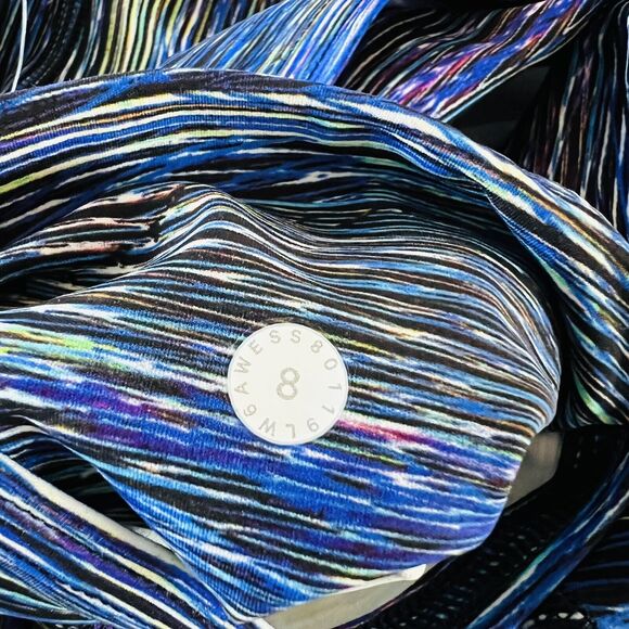 LULULEMON ATHLETICA Interconnect Blue Multi F & F HR Crop 19" Leggings - US 8 - Picture 7 of 8